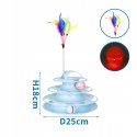 WIEŻA Z PIŁECZKAMI Zabawka dla kota INTERAKTYWNA obrotowa _ świecąca piłka